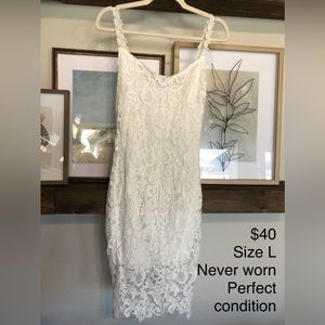 White lace dress, size L